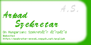 arpad szekretar business card